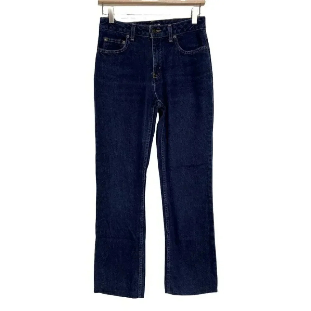 London Jean Straight Leg‎ Jeans 4 Dark Blue High Rise 100% Cotton Made in Canada